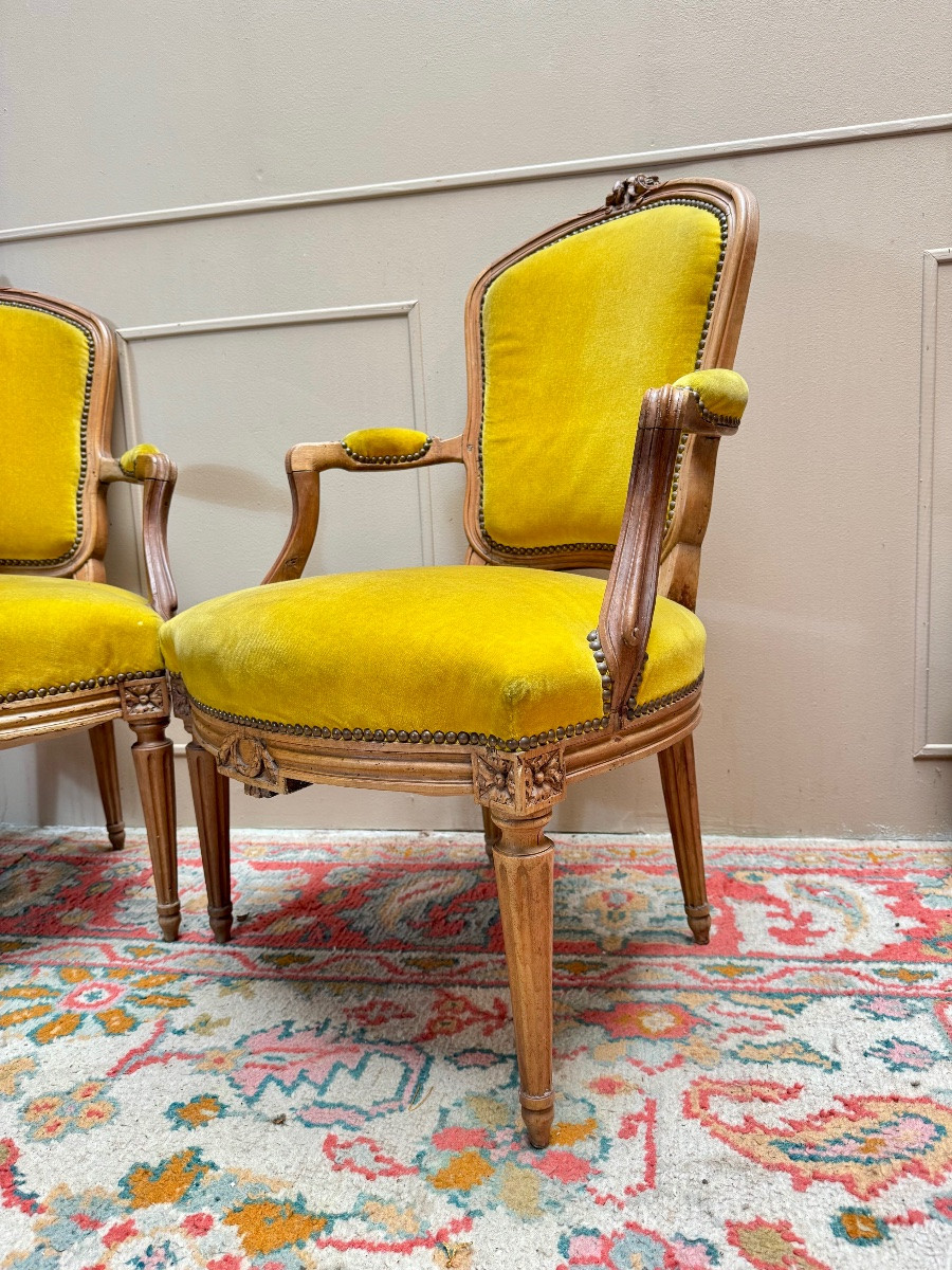 Pair Of Cabriolet Armchairs From The 18th Century Transition Period-photo-5