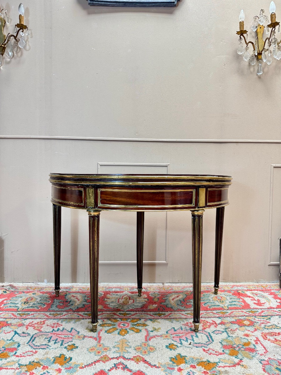 Table Demi Lune En Acajou D’époque Louis XVI XVIII eme siècle -photo-2