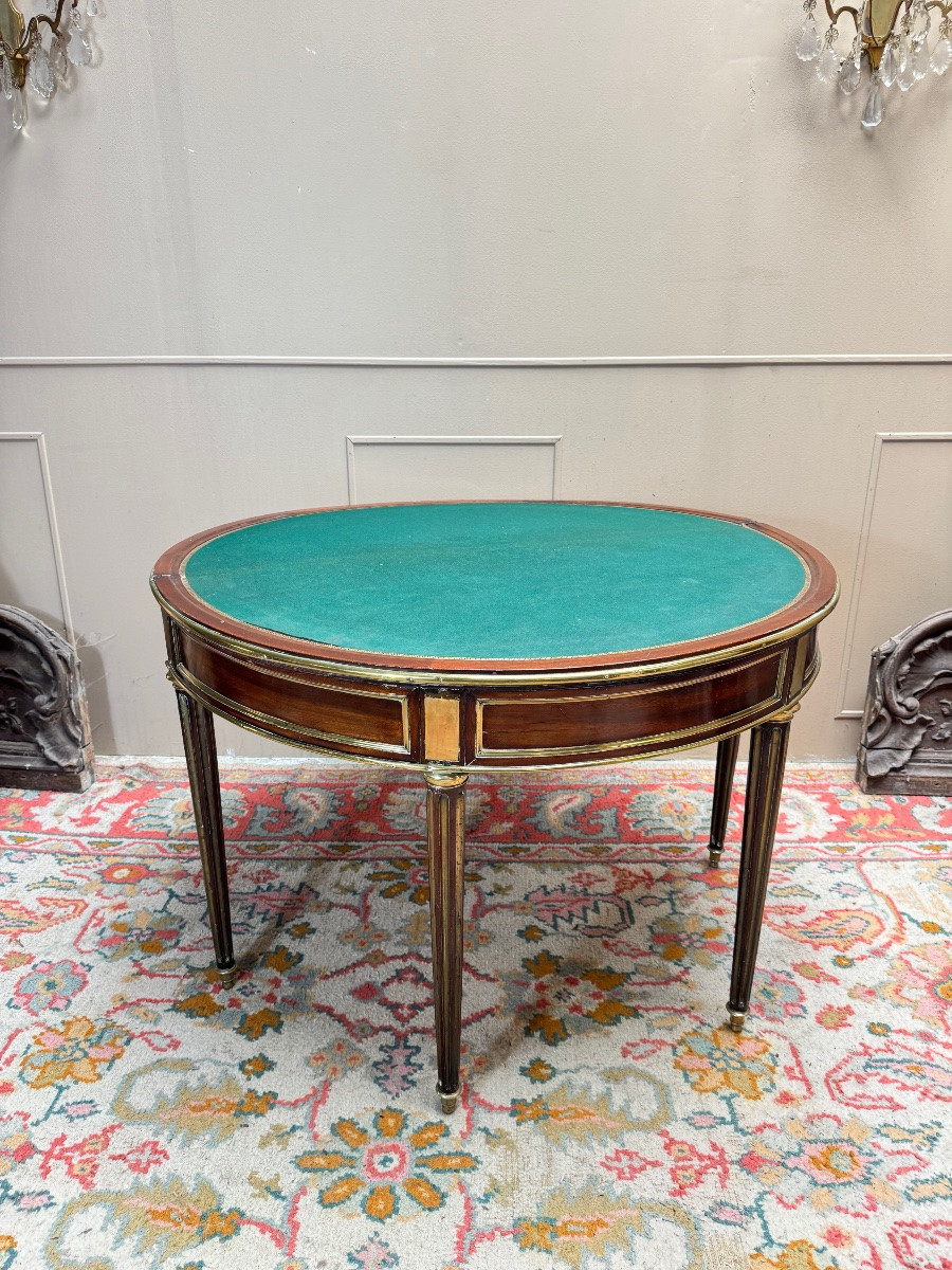 Table Demi Lune En Acajou D’époque Louis XVI XVIII eme siècle -photo-4