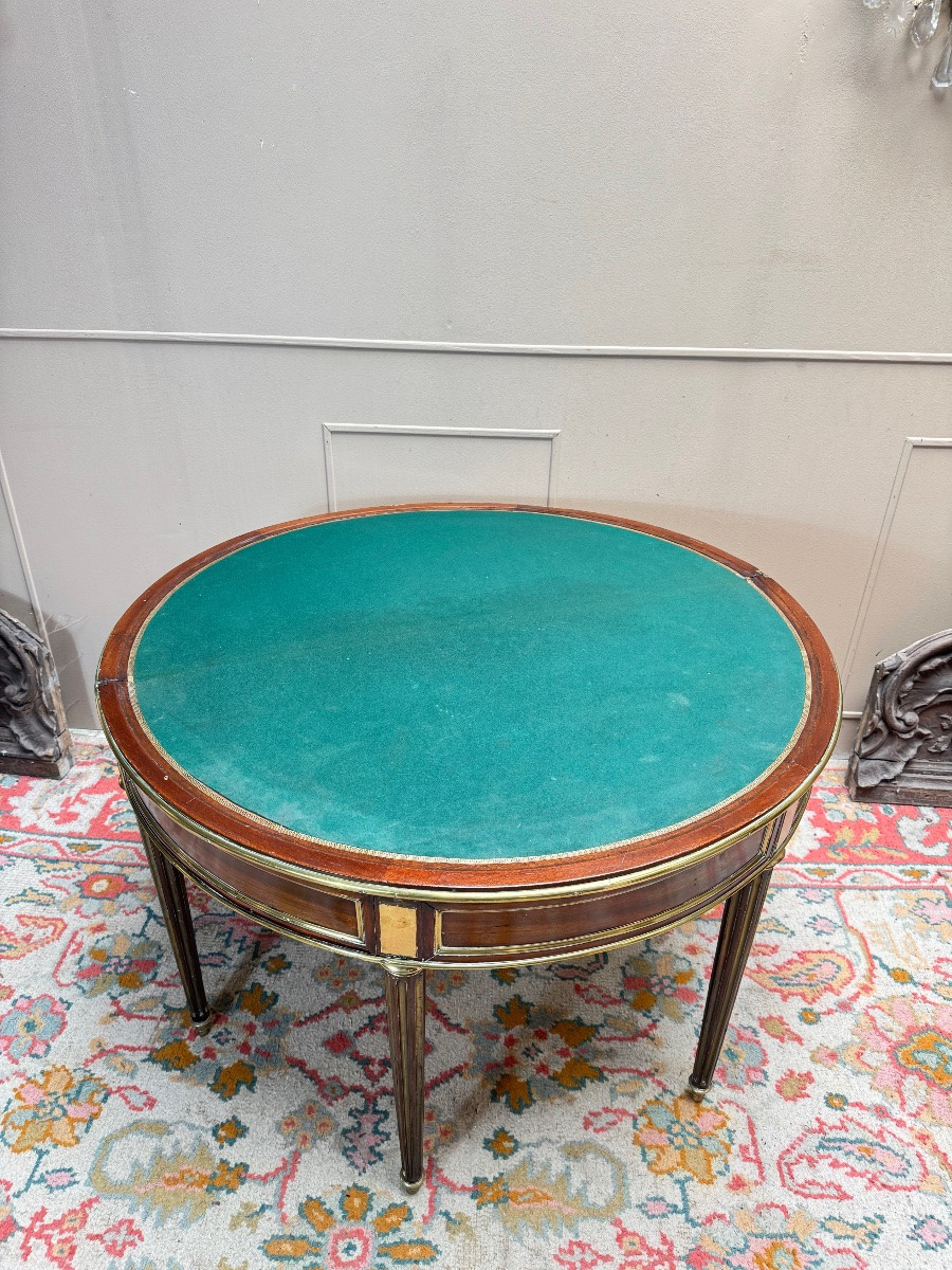 Table Demi Lune En Acajou D’époque Louis XVI XVIII eme siècle -photo-5