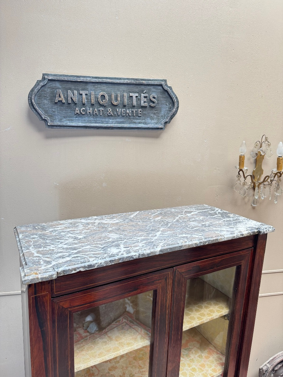 Vitrine en marqueterie d’époque Louis XVI XVIII eme  siècle -photo-3