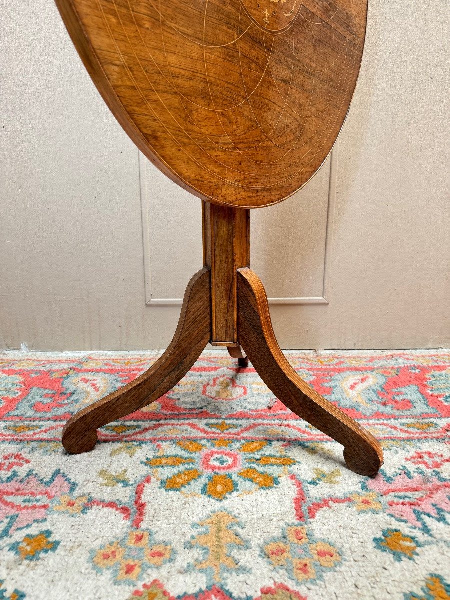 Charles X Period 19th Century Rosewood Pedestal Table With Tilting Top-photo-3