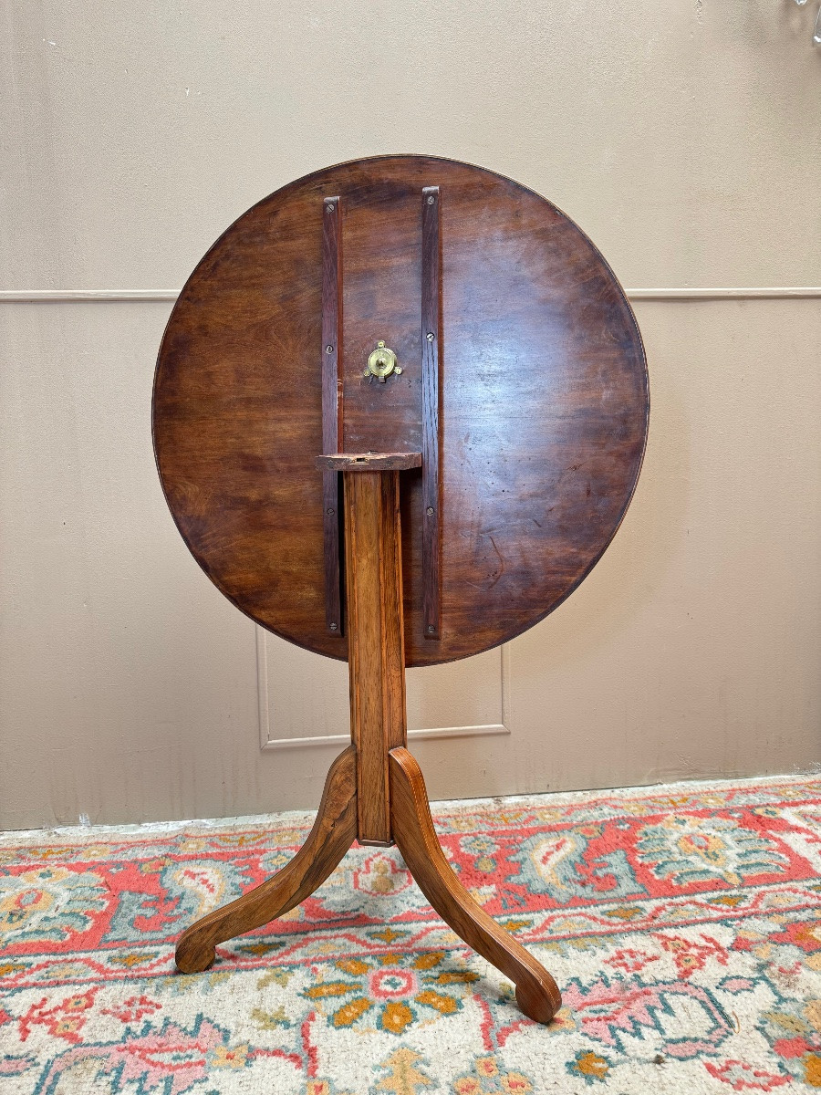 Charles X Period 19th Century Rosewood Pedestal Table With Tilting Top-photo-4