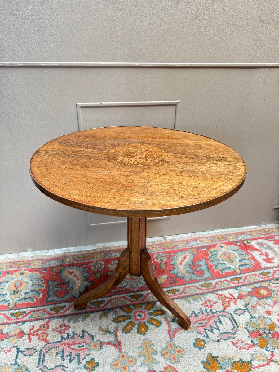 Charles X Period 19th Century Rosewood Pedestal Table With Tilting Top-photo-6