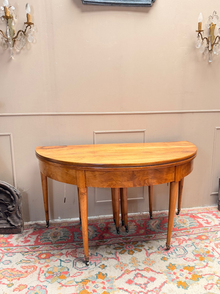 Eighteenth Century Directoire Walnut Half-moon Dining Table
