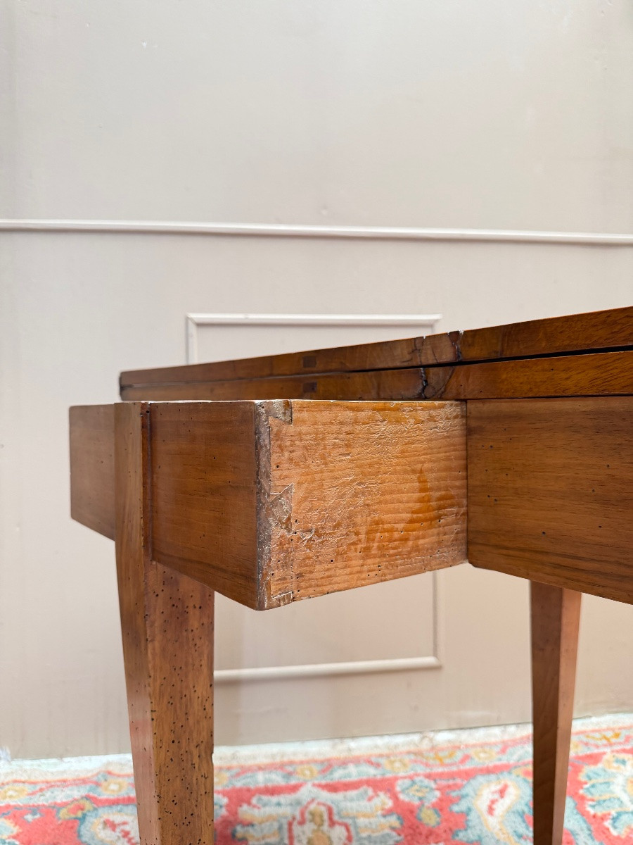 18th Century Directoire Walnut Half-moon Table-photo-6