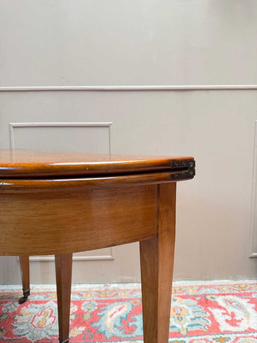 18th Century Directoire Walnut Half-moon Table-photo-7