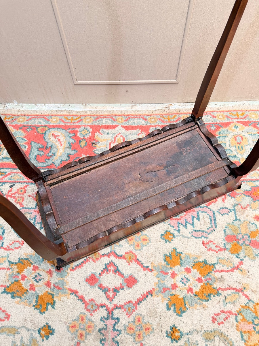 Table à jeux en noyer et bois indigènes d’époque Louis XV XVIII eme siècle -photo-5