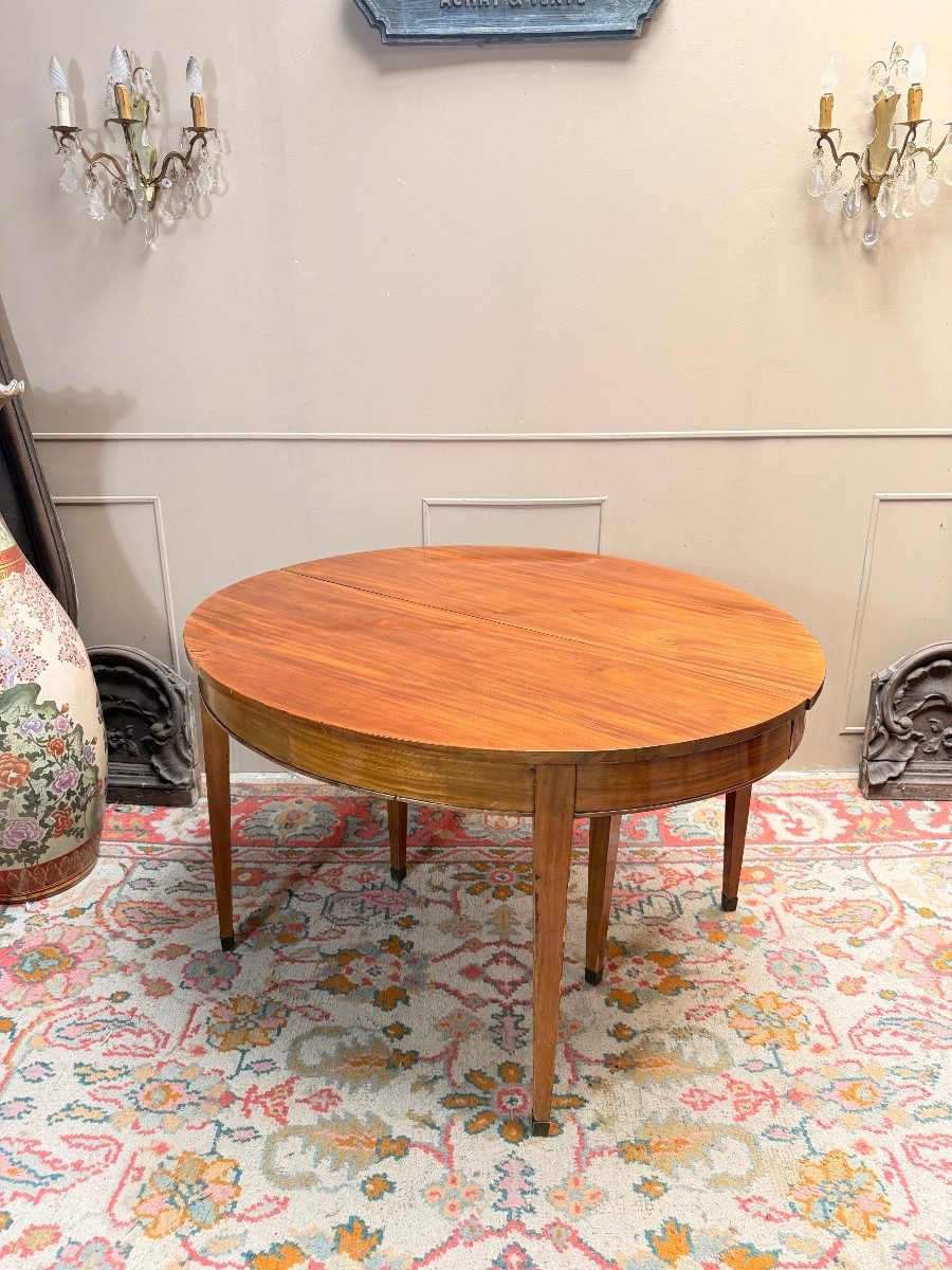 Table de salle à manger en acajou de style Louis XVI XIX eme siècle 3m50-photo-1
