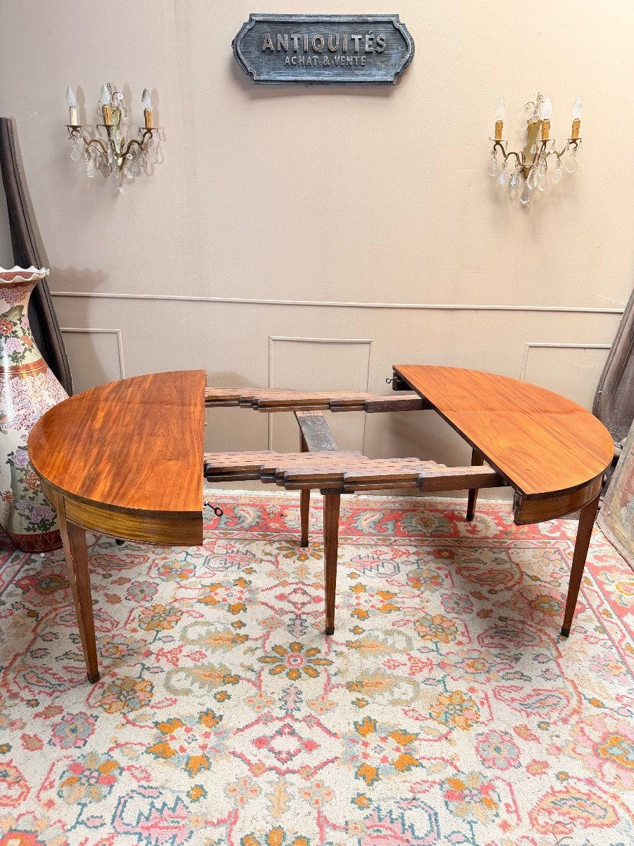 Table de salle à manger en acajou de style Louis XVI XIX eme siècle 3m50-photo-2