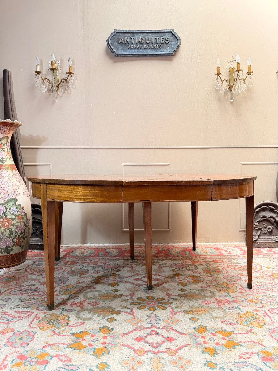 Table de salle à manger en acajou de style Louis XVI XIX eme siècle 3m50-photo-6