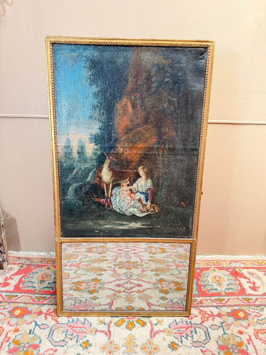 Trumeau en bois doré de style Louis XVI XIX eme siècle -photo-3