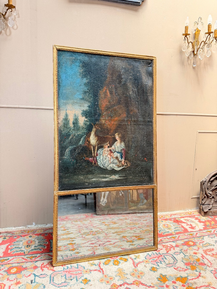 Trumeau en bois doré de style Louis XVI XIX eme siècle 