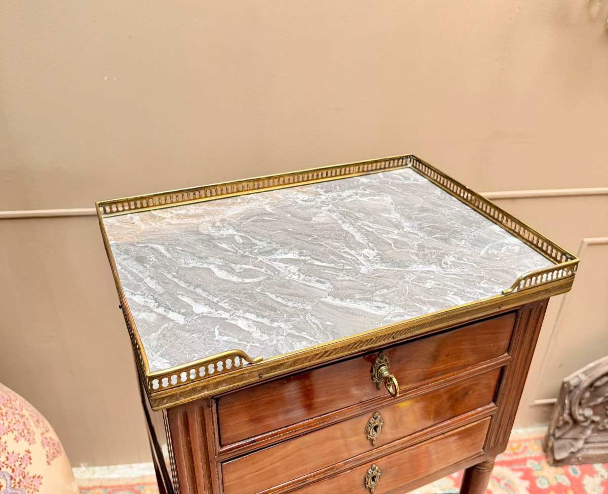 Louis XVI Period Mahogany Coffee Table Stamped XVIII Eme Siècle-photo-4