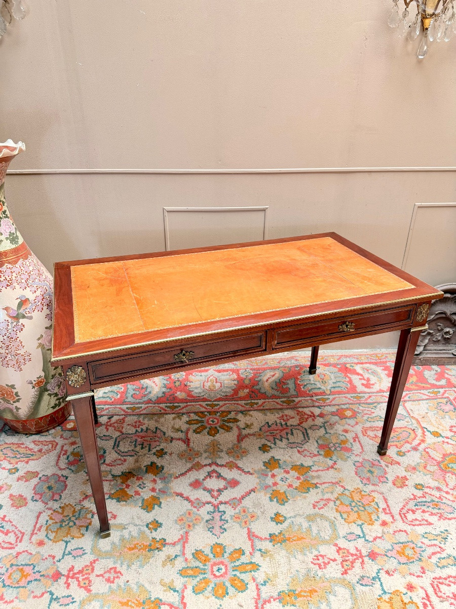 Double-sided Mahogany Desk In The Louis XVI Style XIX Eme Siècle-photo-3