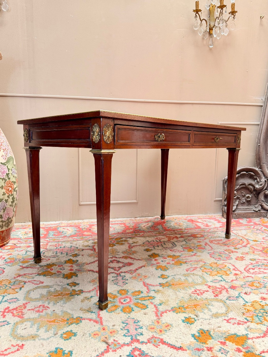 Double-sided Mahogany Desk In The Louis XVI Style XIX Eme Siècle-photo-4