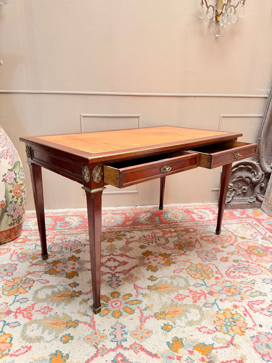 Double-sided Mahogany Desk In The Louis XVI Style XIX Eme Siècle-photo-3