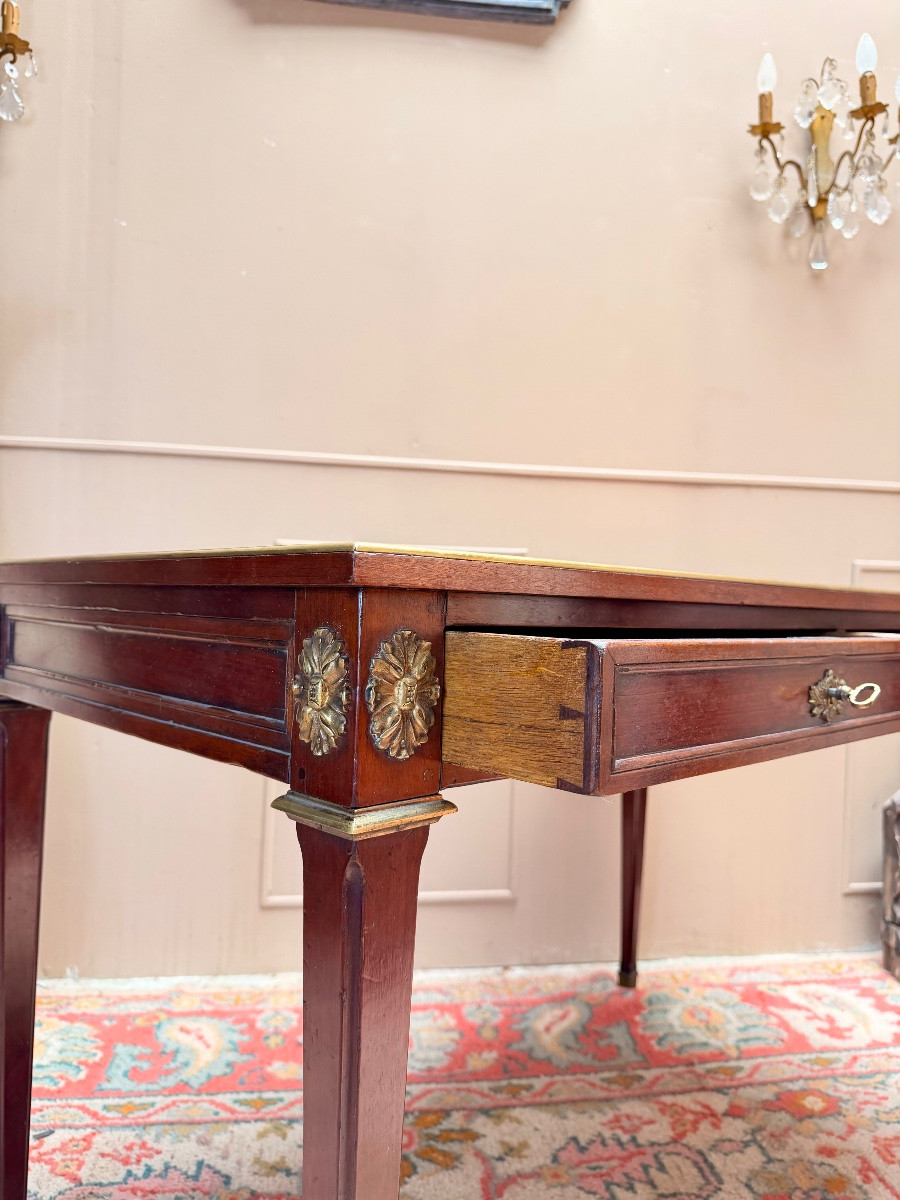 Double-sided Mahogany Desk In The Louis XVI Style XIX Eme Siècle-photo-4