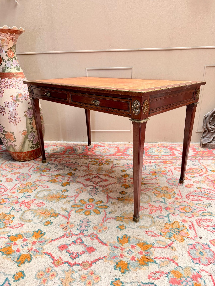 Double-sided Mahogany Desk In The Louis XVI Style XIX Eme Siècle-photo-6