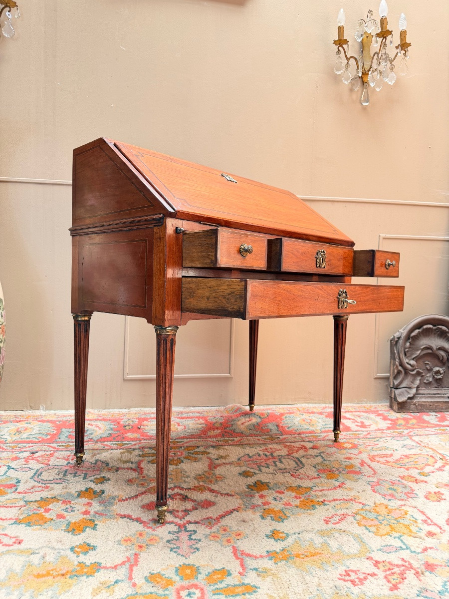 Mahogany Sloping Desk In The Louis XVI Style XIX Eme Siècle-photo-2