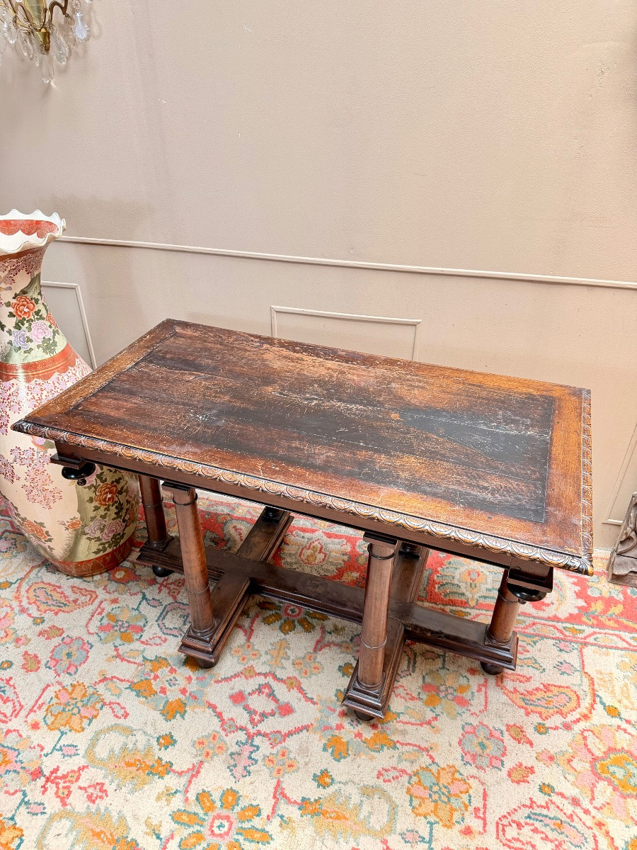 Lorraine Cross Renaissance Table In Walnut 18th Century-photo-4