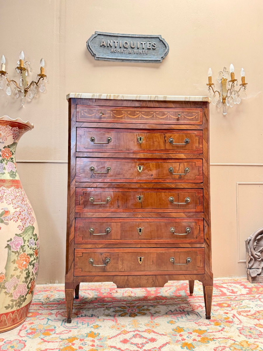 Chiffonnier en acajou de style Louis XVI XIX eme siècle -photo-3