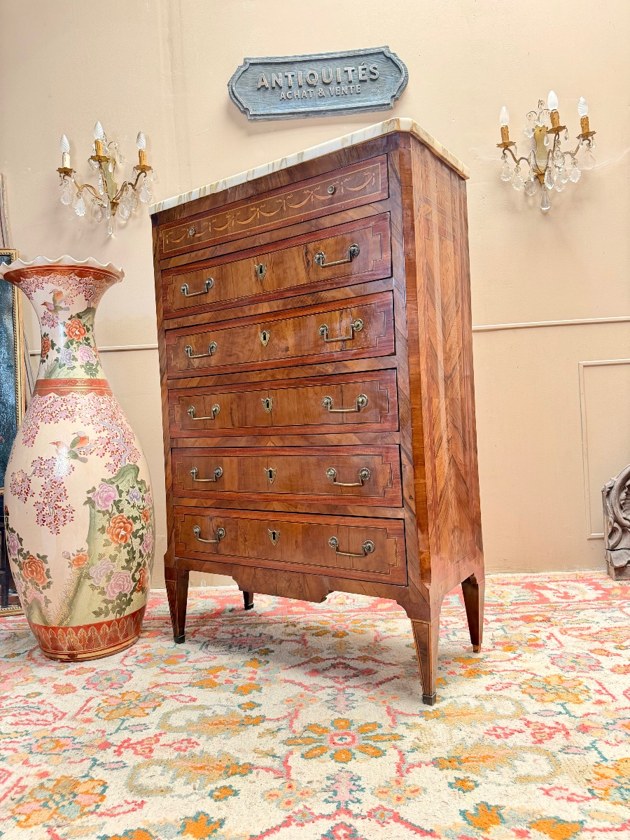 Chiffonnier en acajou de style Louis XVI XIX eme siècle -photo-4