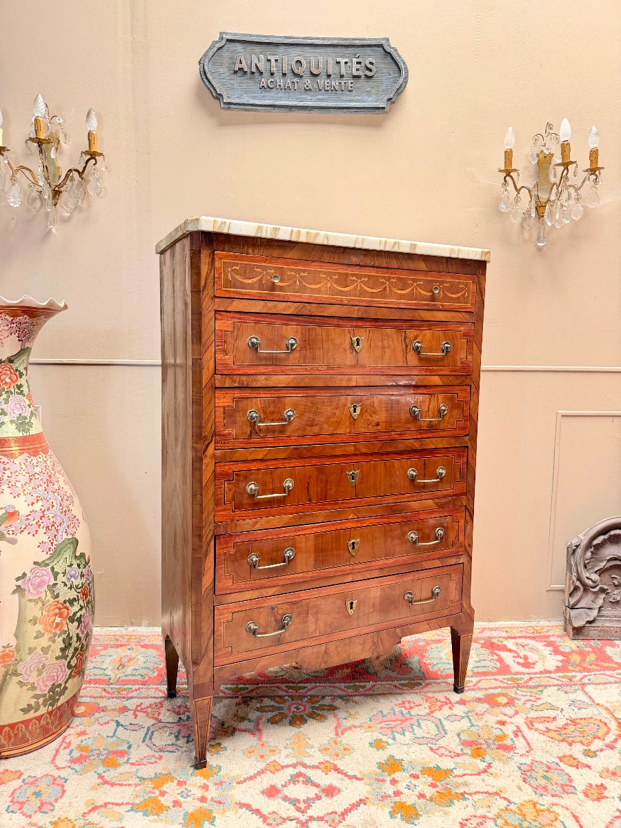 Chiffonnier en acajou de style Louis XVI XIX eme siècle -photo-2