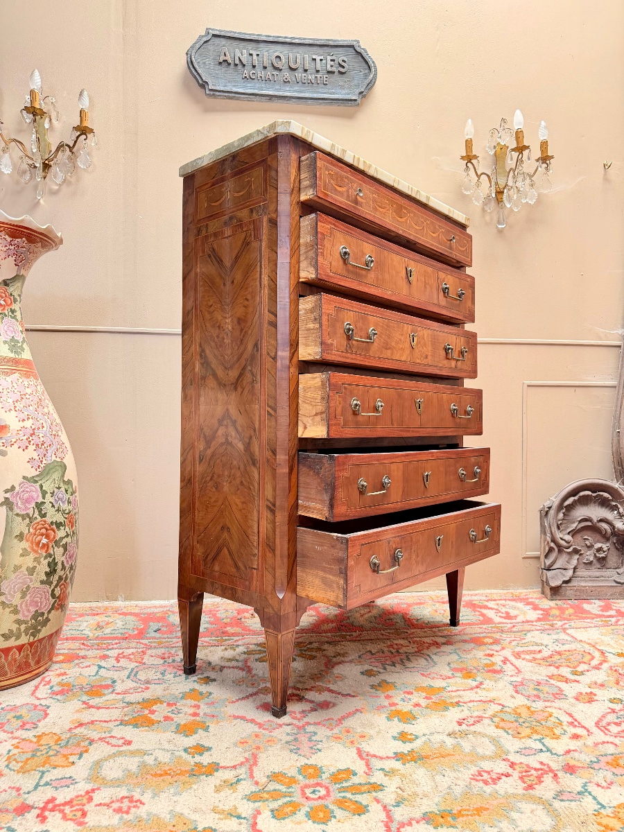 Chiffonnier en acajou de style Louis XVI XIX eme siècle -photo-3