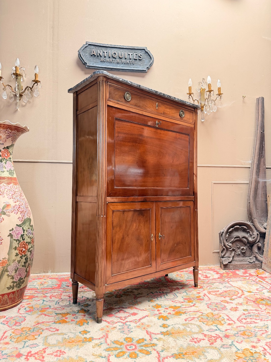 Louis XVI Period Mahogany Secretary 18th Century-photo-2