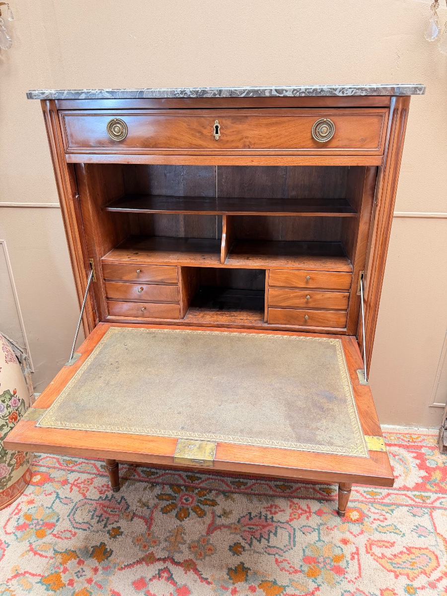 Louis XVI Period Mahogany Secretary 18th Century-photo-6