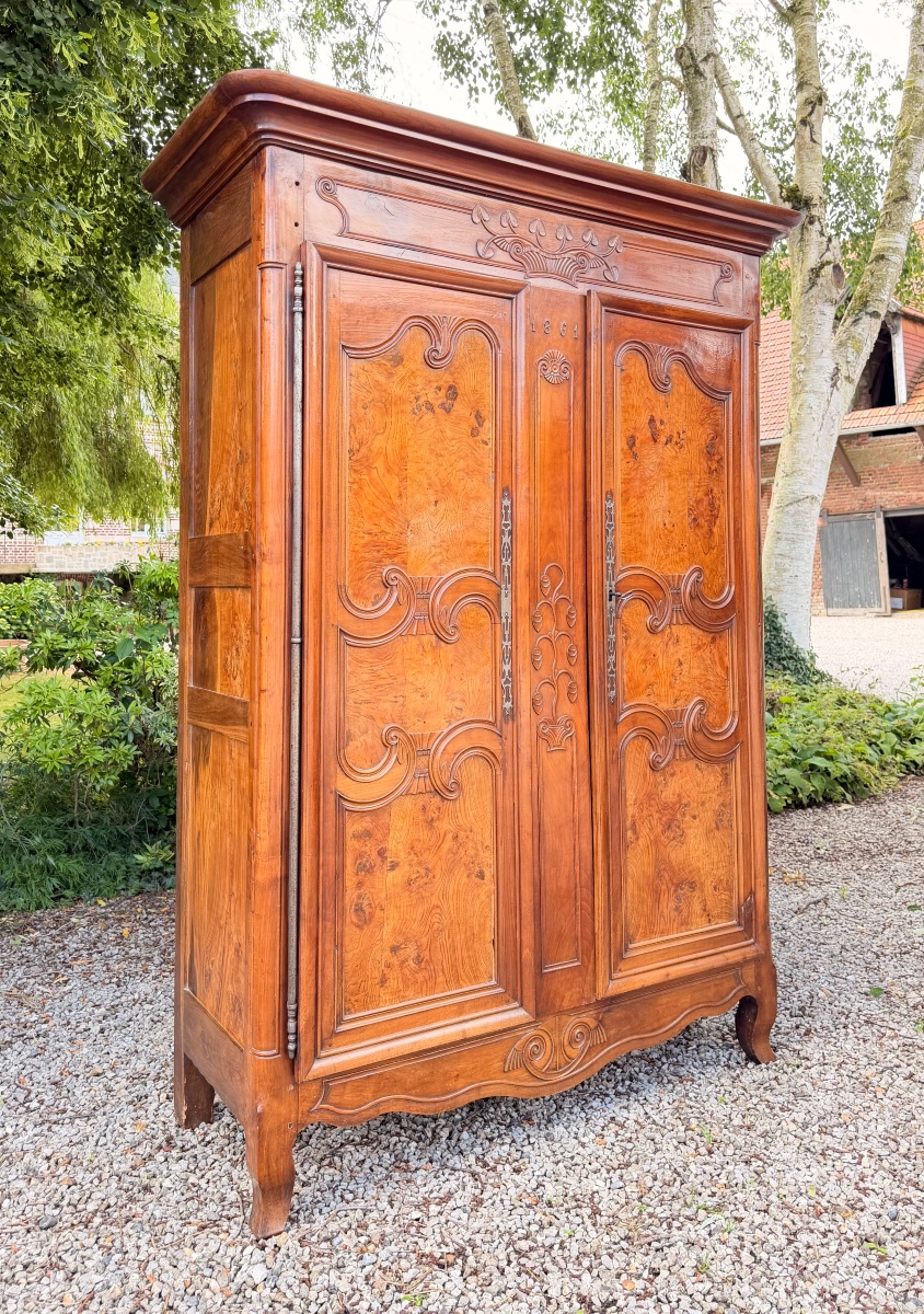 Louis XV Style Walnut Armoire XIX Eme Siècle-photo-1