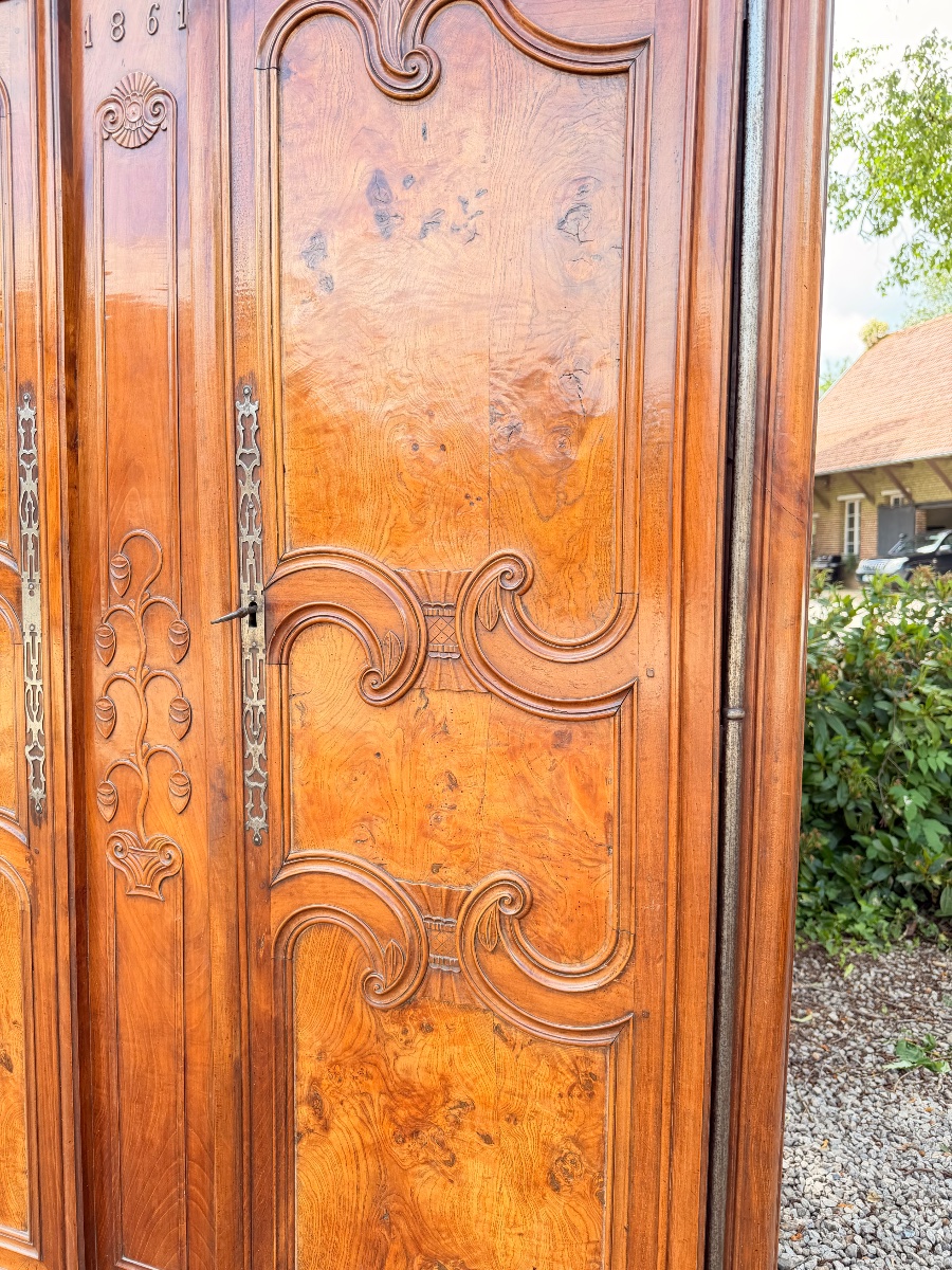 Louis XV Style Walnut Armoire XIX Eme Siècle-photo-2