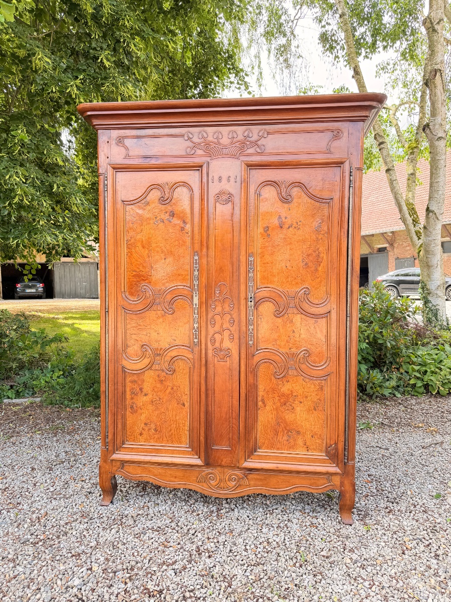 Louis XV Style Walnut Armoire XIX Eme Siècle-photo-4
