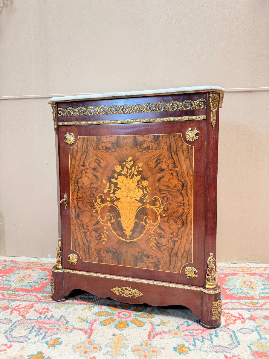 Meuble à hauteur d’appui en marqueterie de style Napoléon III -photo-2