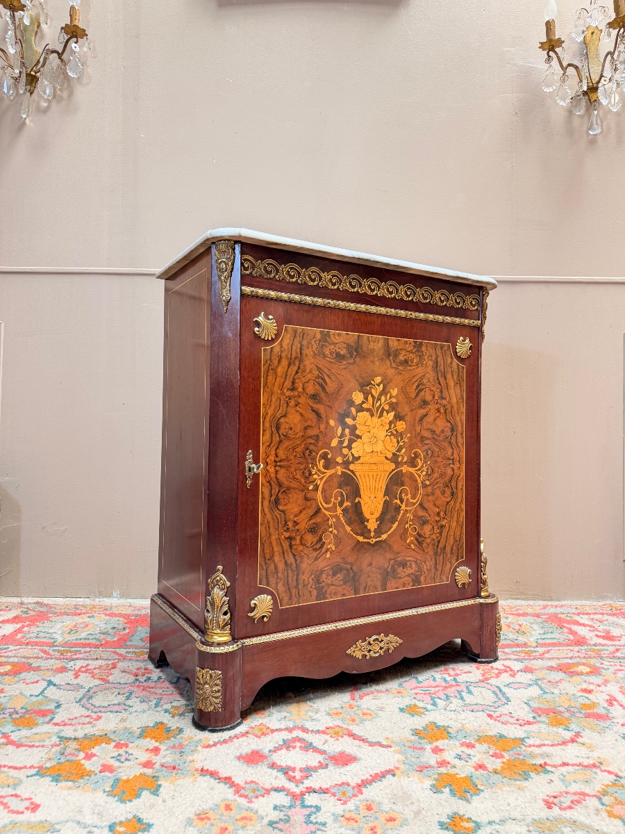 Meuble à hauteur d’appui en marqueterie de style Napoléon III -photo-3