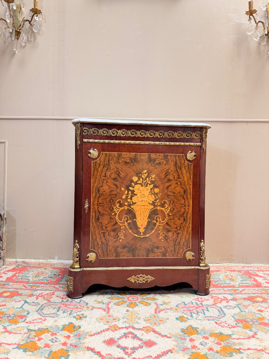 Meuble à hauteur d’appui en marqueterie de style Napoléon III -photo-5