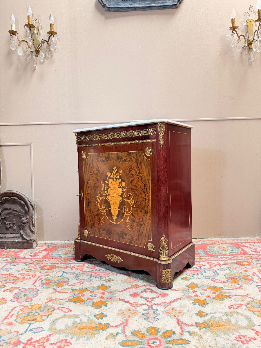Meuble à hauteur d’appui en marqueterie de style Napoléon III -photo-6
