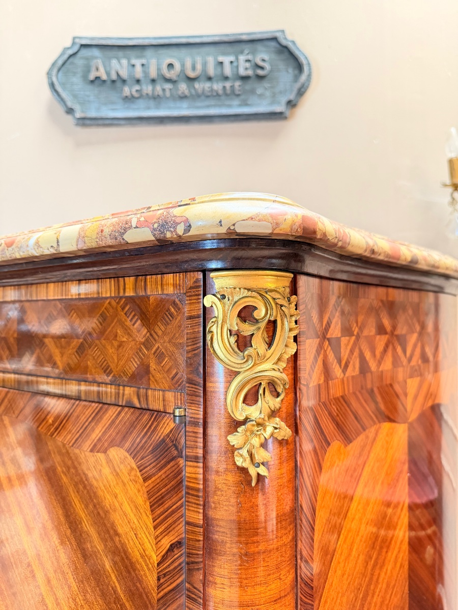 Louis XV-style Marquetry Sideboard-photo-3