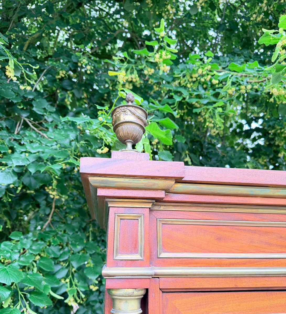 19th-century Louis XVI-style Mahogany Bookcase -photo-4