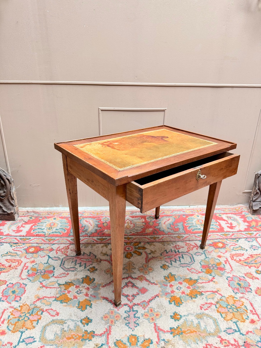 Table à écrire en noyer d’époque directoire XVIII eme siècle -photo-1
