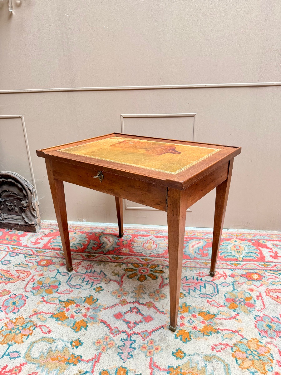 Table à écrire en noyer d’époque directoire XVIII eme siècle -photo-4