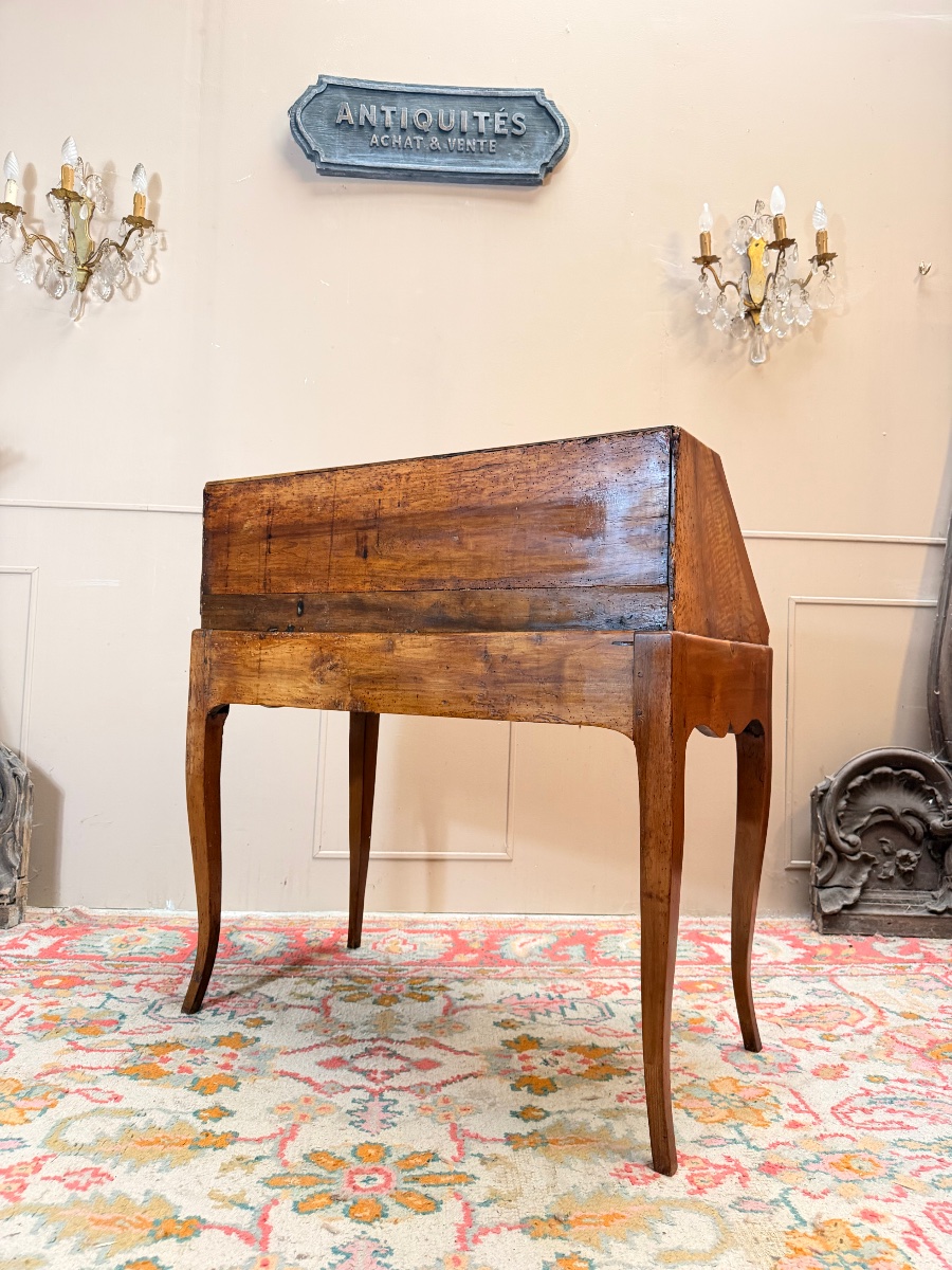 18th-century Louis XV-style Sloping-top Desk In Walnut -photo-7