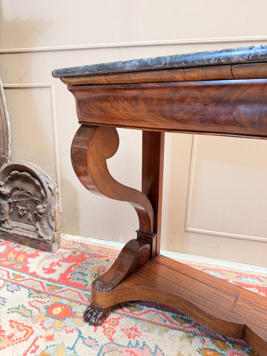 Antique Mahogany Console Table, Restored In The 19th Century -photo-4