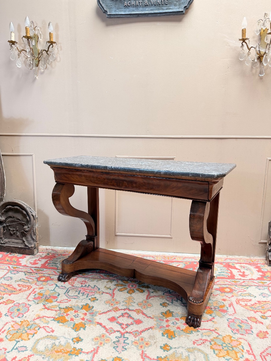 Antique Mahogany Console Table, Restored In The 19th Century -photo-7