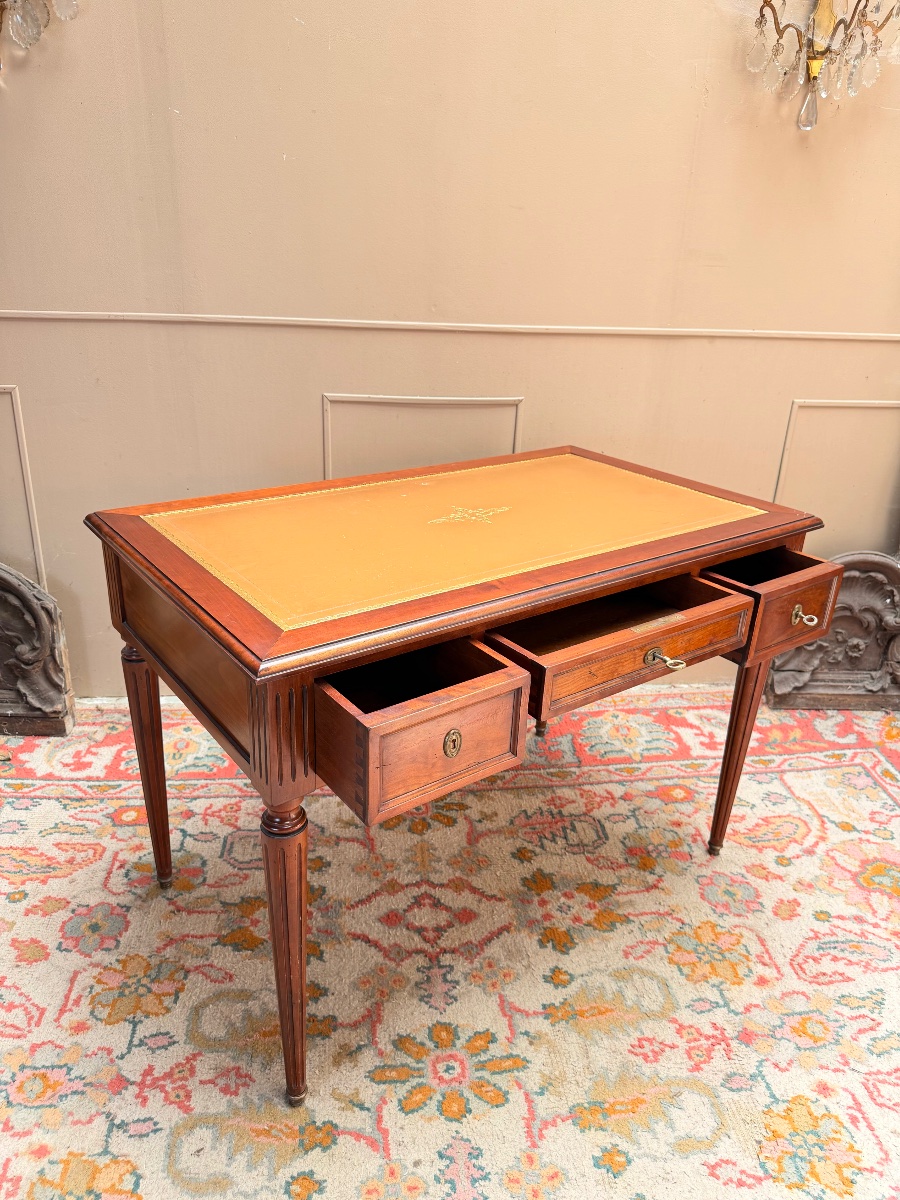 Flat Mahogany Desk In The Louis XVI Style-photo-1