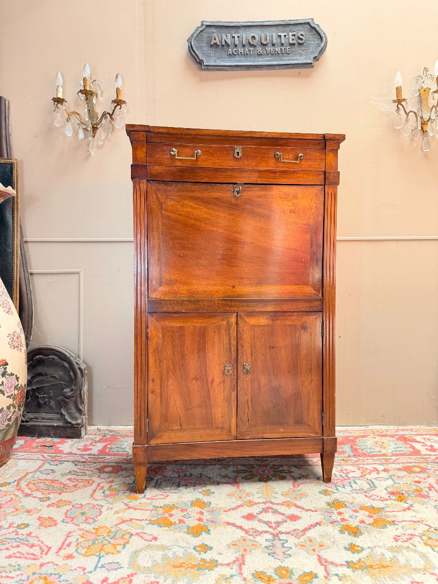 19th-century Louis XVI-style Walnut Secretary Desk -photo-2