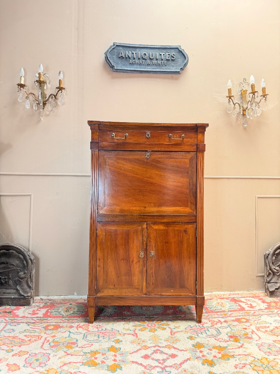 19th-century Louis XVI-style Walnut Secretary Desk -photo-3