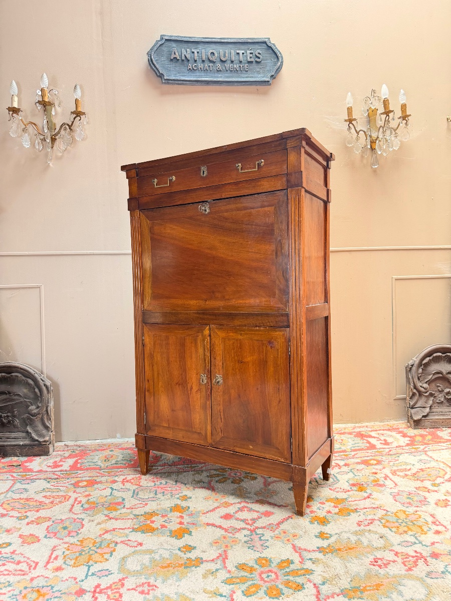 19th-century Louis XVI-style Walnut Secretary Desk -photo-4