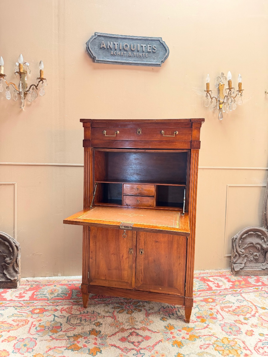 19th-century Louis XVI-style Walnut Secretary Desk -photo-2